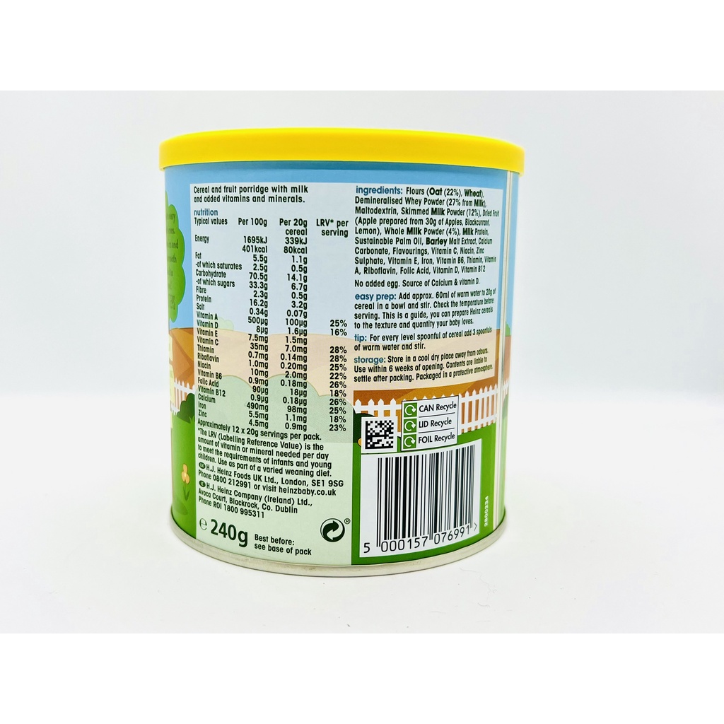 Bột Ăn Dặm Yến Mạch Táo HEINZ 240g