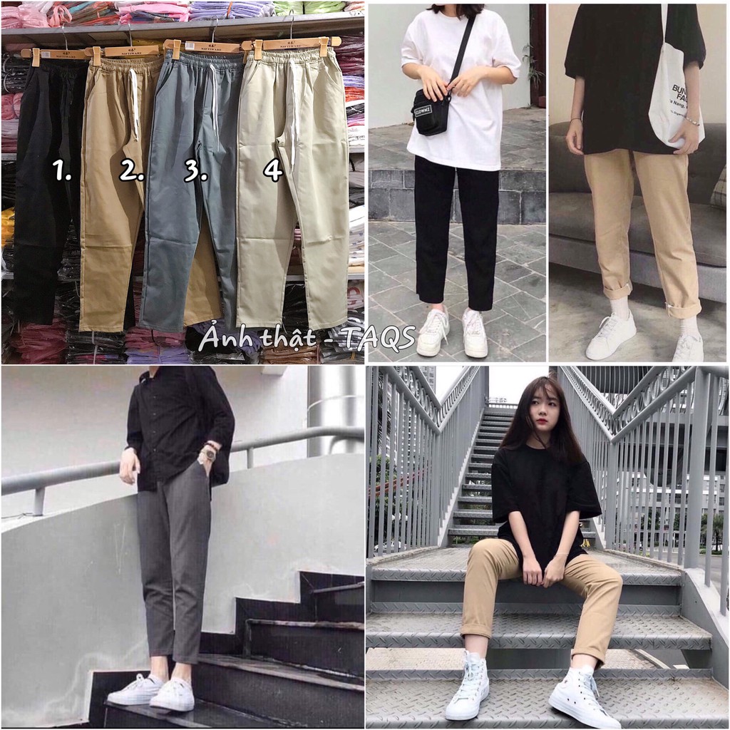 Quần kaki ống suôn trơn- kèm ảnh thật | BigBuy360 - bigbuy360.vn
