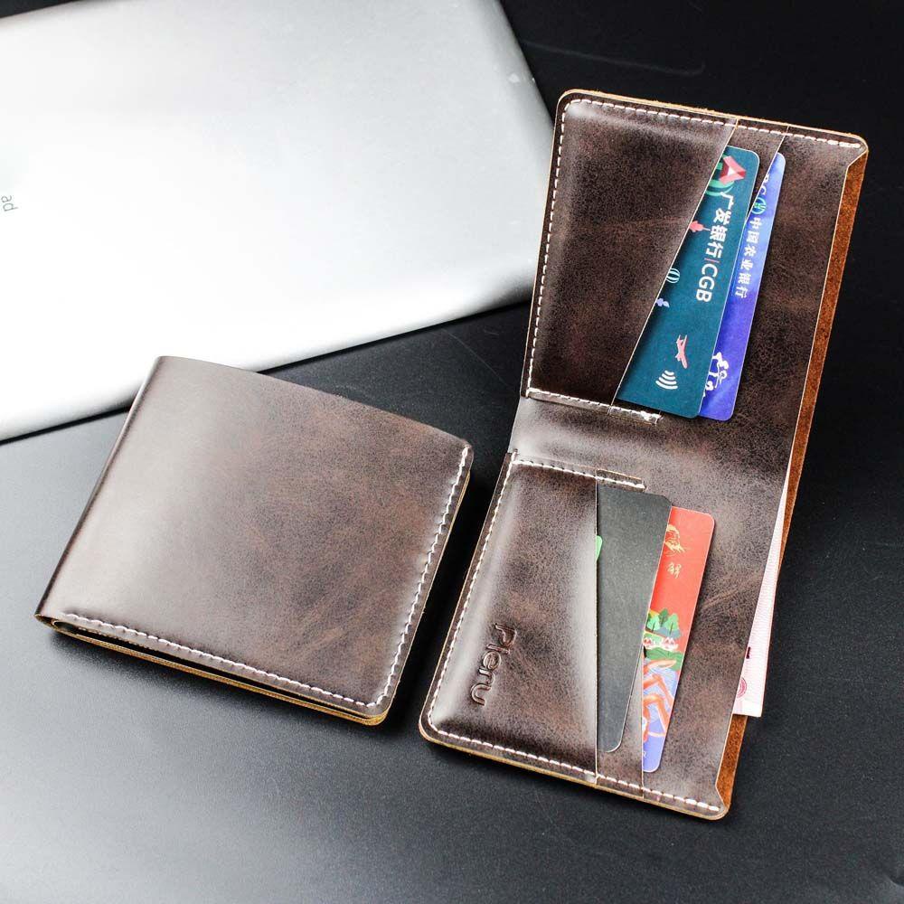 Ví Đựng Thẻ Ngân Hàng Dáng Ngắn Có Khóa Kéo Phong Cách Vintage Cho Nam Giá Đỡ