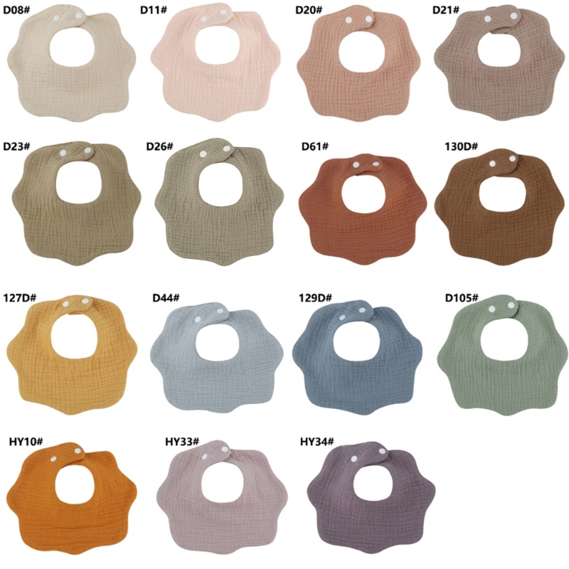 Yếm Ăn Cotton Nguyên Chất Hình Cánh Hoa Cho Bé Sơ Sinh