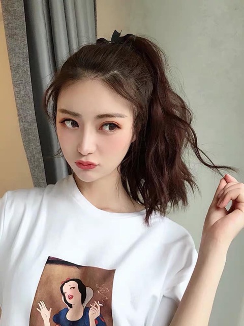 Tóc giả cột xù nữ đẹp dợn tự nhiên , B43-40cm