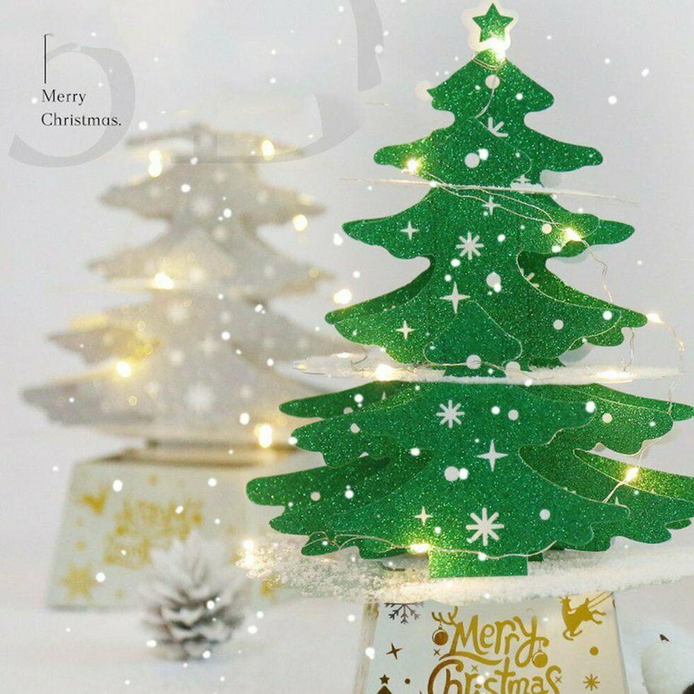 Cây Thông Noel Có Đèn Nhiều Màu Trang Trí Bàn Làm Việc