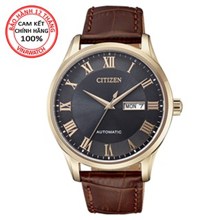 Đồng hồ nam citizen dây da automatic kính cứng nh8363-14h