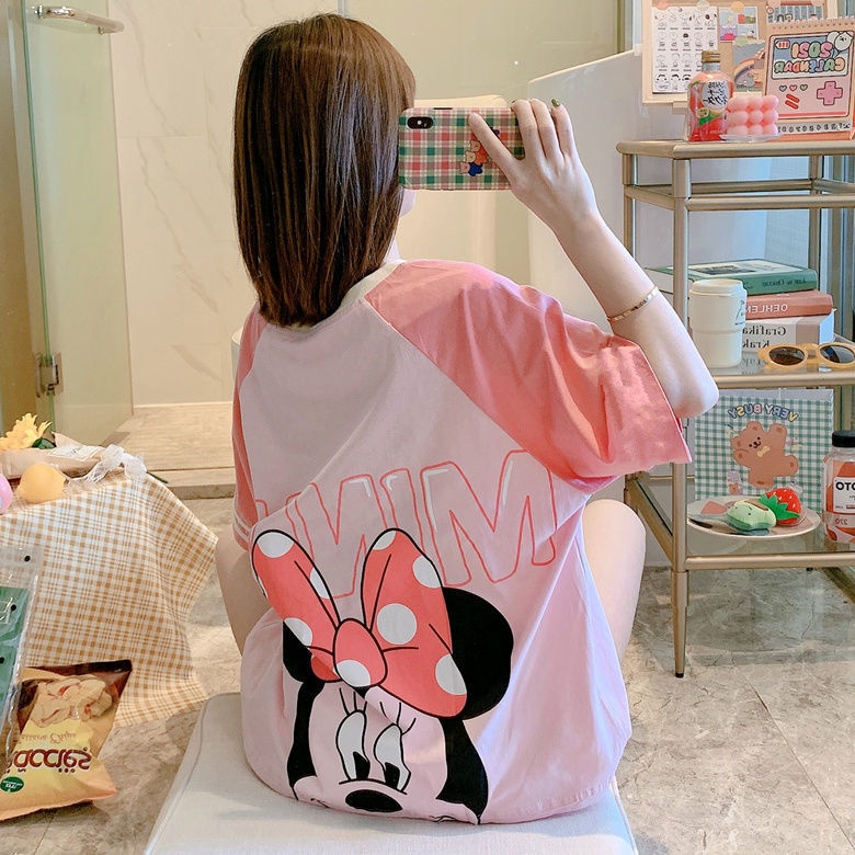 Disney Bộ Đồ Ngủ Tay Ngắn In Hình Mickey Minnie Donald Daisy Dễ Thương Dành Cho Nữ | BigBuy360 - bigbuy360.vn