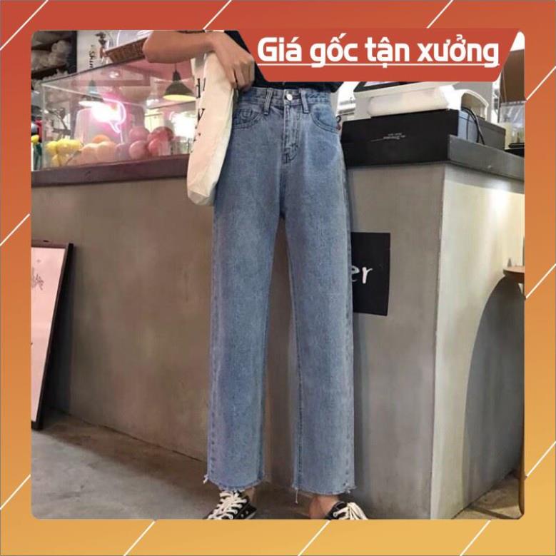 Khuyến mại Quần jean bò ống suông rộng nữ đẹp lưng cao vải dày đẹp cao cấp Hot 2021 - HAPONO-J018 huyenjean | BigBuy360 - bigbuy360.vn