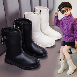 Giày Boots Martin Mũi Tròn Phối Khoá Kéo Phong Cách Thời Trang Phương Tây Cho Bé Gái