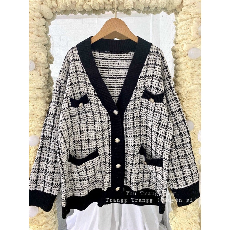 Áo Choàng Len Cadigan Cúc Vàng, Áo Cadigan Nữ Chất Len Nhũ Cao Cấp | BigBuy360 - bigbuy360.vn