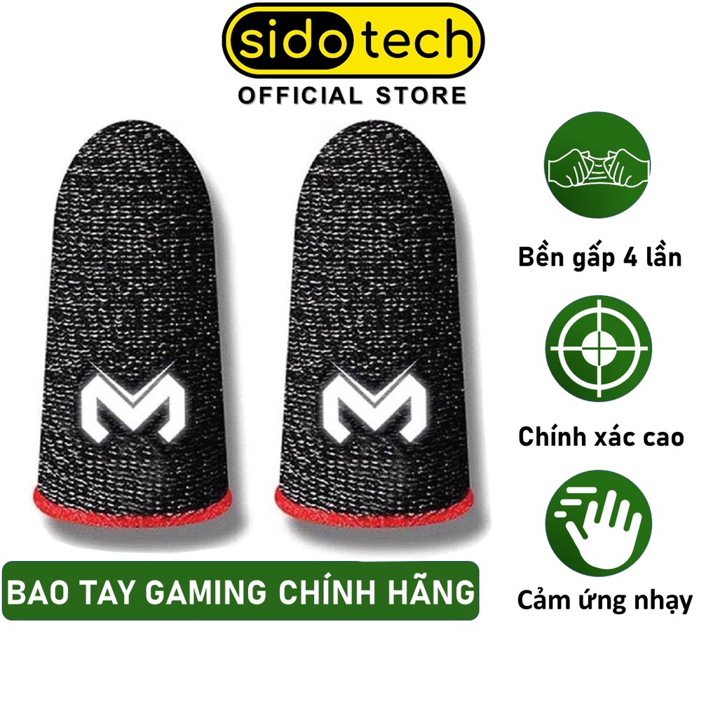 Bao tay chơi game FF siêu nhạy SIDOTECH Memo GT1 sợi carbon cảm ứng mượt cho game PUBG ROS Tốc Chiến Liên Quân mobile