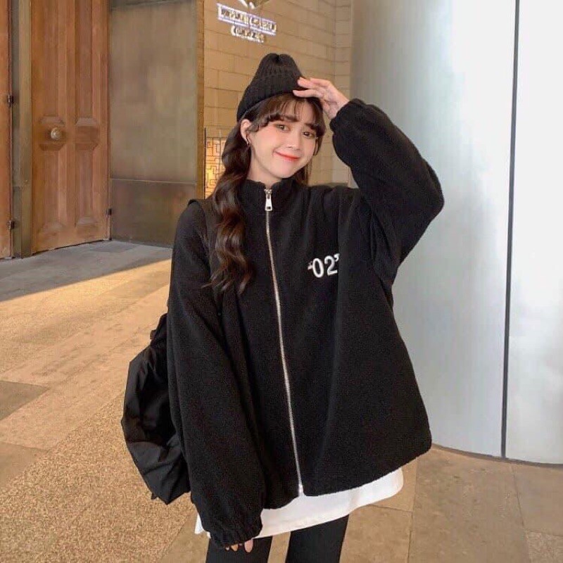 [Mã WARN30 hoàn 15% xu đơn 150k] Áo Khoác Lông Unisex Thêu “02” Dày Dặn- 03 Màu Trắng/Đen/Xanh Than | BigBuy360 - bigbuy360.vn