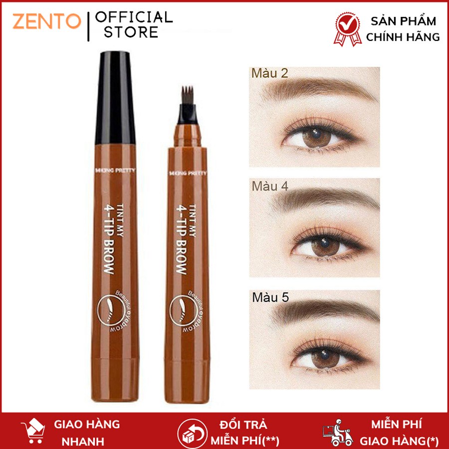 Bút chì kẻ lông mày phẩy sợi 4D MKING PRETTY bền màu lâu trôi chống nước ZENTOP