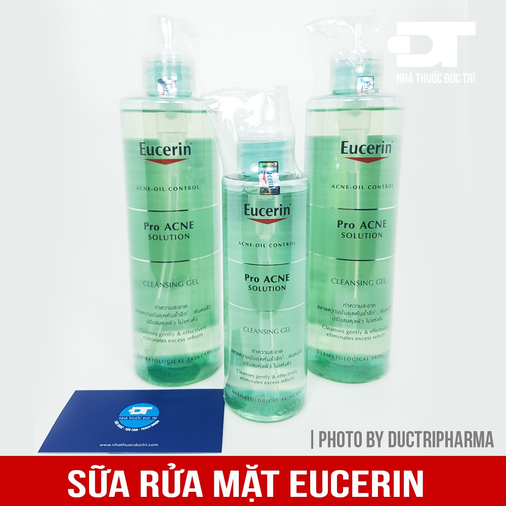 Gel rửa mặt giảm mụn Eucerin ProAcne Solution Cleansing Gel