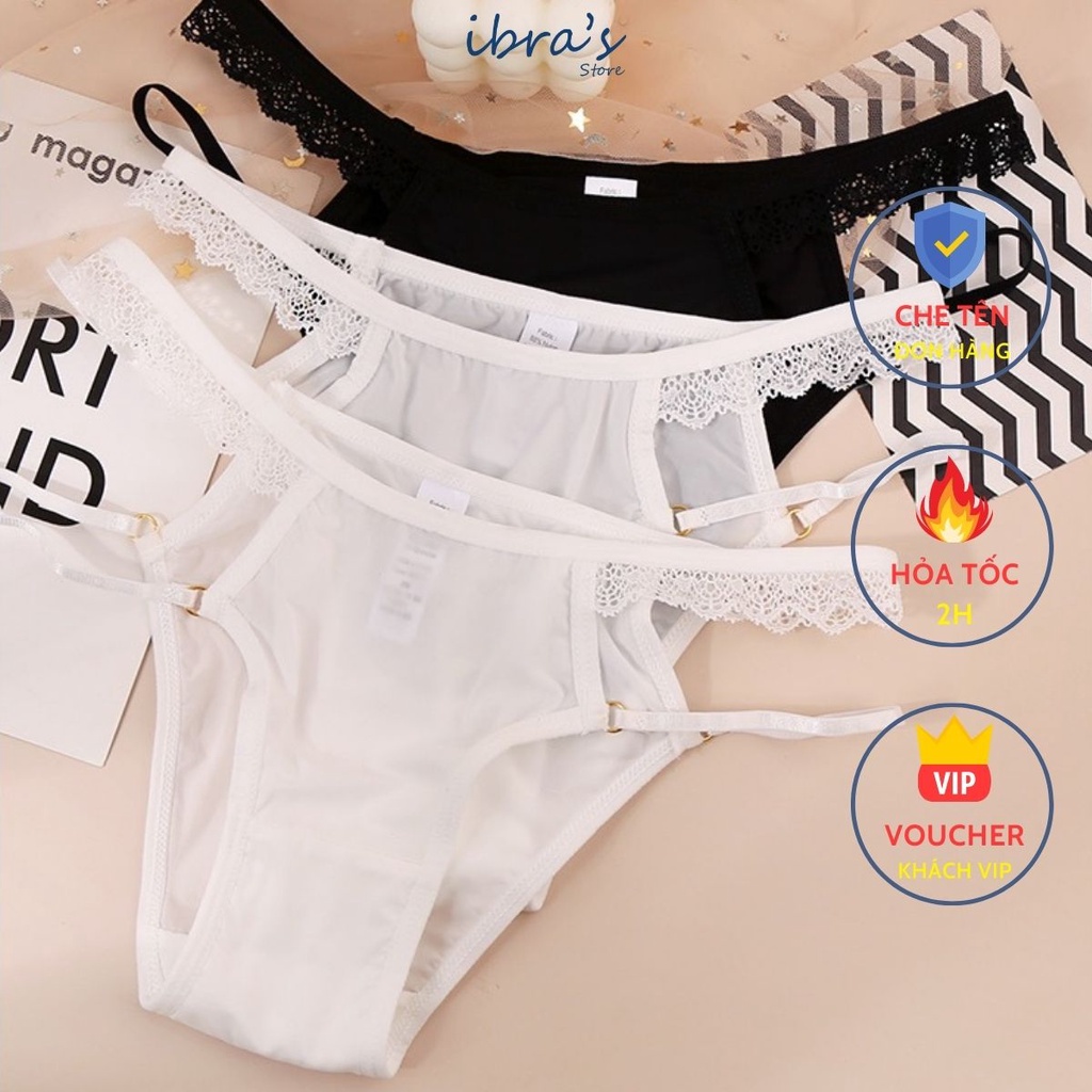 Quần lót nữ sexy iBRA's cotton cao cấp Quần lót gợi cảm dây hông viền ren cute siêu hot vải cotton mềm mại thoáng khí 72