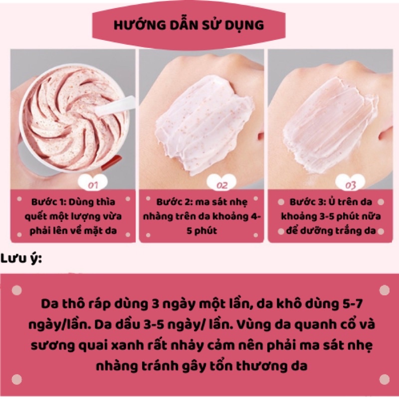 Tẩy da chết HEYXI Đào Peach Clear Body Scrub Moisturizing Mourishing cấp ẩm ngăn ngừa viêm da