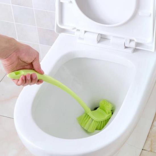 Chổi cọ toilet, nhà vệ sinh 2 đầu tặng kèm miếng dán treo tường