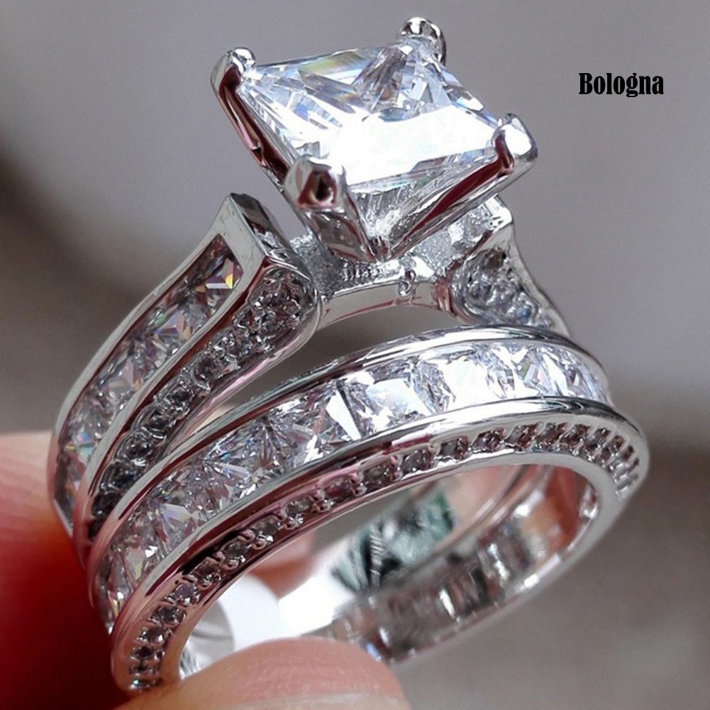 Set 2 Nhẫn Đính Đá Lấp Lánh