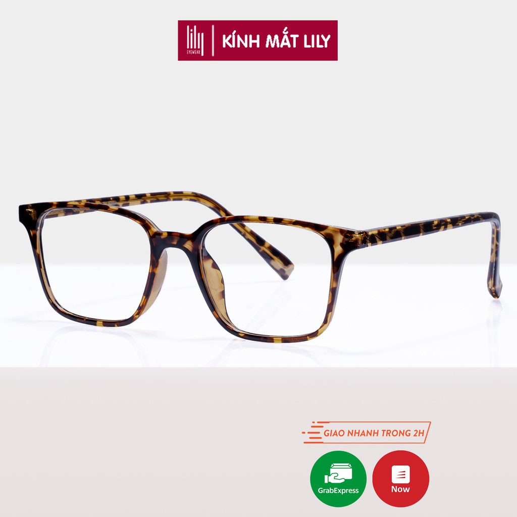 Gọng kính vuông nam nữ LILYEYEWEAR chất liệu nhựa cứng cáp phù hợp nhiều khuôn mặt 17134