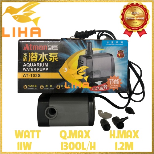 Máy Bơm Bể Cá Atman AT-103S (11W - 1300L/H - 1.2M) - Máy Lọc Nước Cho Hồ Cá Cảnh