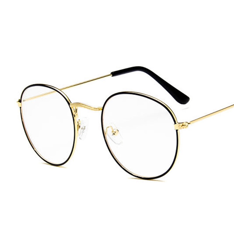 Mắt Kính Gọng Kim Loại Tròn Chống Bức Xạ / Ánh Sáng Xanh Thời Trang Cho Nữ
