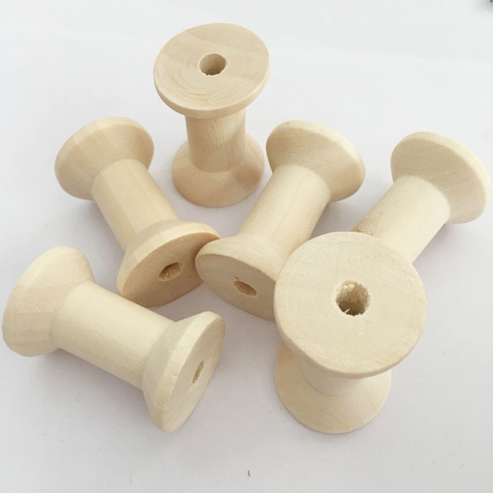 Bộ Chỉ May Vá Bằng Gỗ Rỗng Lõi Màu Sắc Tự Nhiên