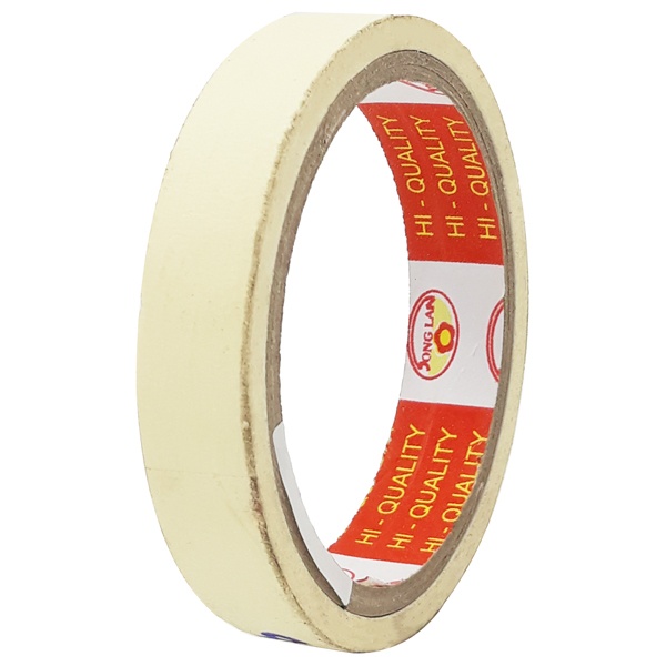 Bộ 5 Băng Keo Giấy 18 mm x 25 Yards - Song Lan - Màu Vàng Nhạt