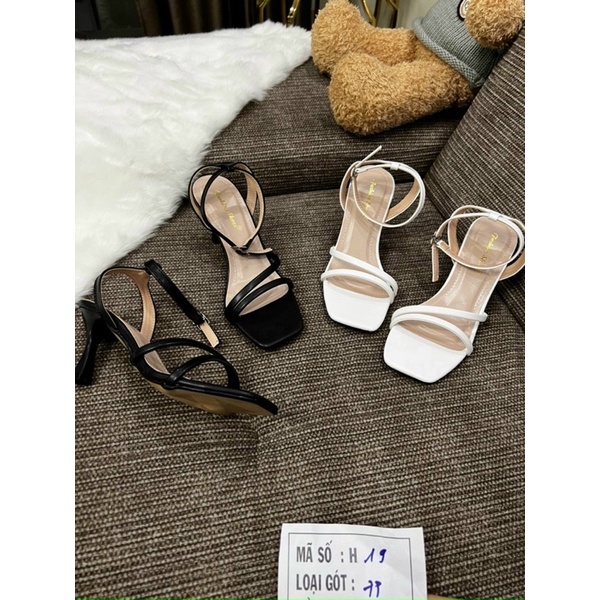 Sandal Nữ Cao Gót & Quai Mảnh Chéo Mũi Vuông Gót Nhọn Cao 5cm Hàn Quốc Đẹp Giày Chính Hãng Cao Cấp