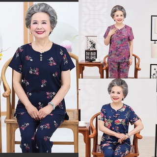 Đồ bộ trung niên chất vải lanh tay ngắn quần dài 🥭 bộ mặc nhà trung niên đẹp