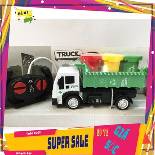 ĐỒ CHƠI XE CHỞ RÁC ĐIỀU KHIỂN TỪ XA CÓ THÙNG RÁC LOẠI CAO CẤP
