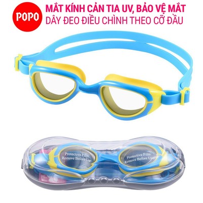 Kính bơi trẻ em POPO 1149 chống tia UV, dây đeo điều chỉnh, dùng cho bé từ 3 tuổi