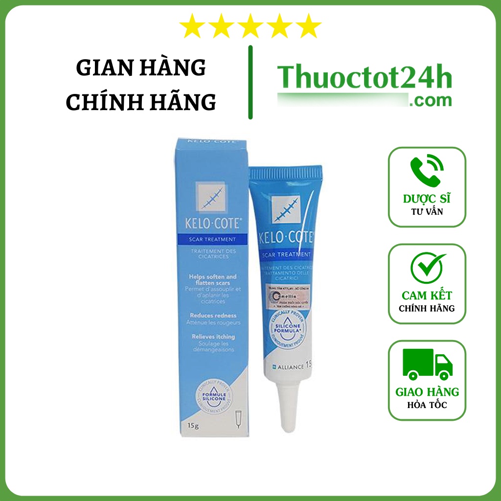 KELO-COTE Gel - Kem Ngừa Sẹo Lồi, Sẹo Lõm, Sẹo Phẫu Thuật, Sẹo Lâu Năm