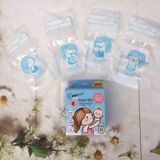 MẪU MỚI- Túi trữ sữa SUNMUM 3 khoá zip chính hãng - xuất xứ Thái Lan