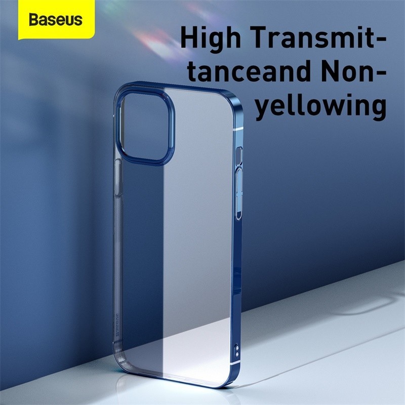 Ốp lưng chống sốc viền màu Baseus Glitter cho iPhone 12 / 12 Mini / 12 Pro / 12 Pro Max siêu mỏng 0.6mm