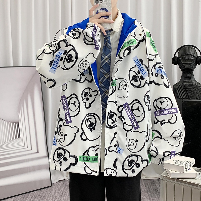 Áo Khoác Gió Có Mũ Trùm Chống Thấm Nước Thời Trang Mùa Thu 2002 Dành Cho Nam áo khoác nam form rộng thể thao bigsize học sinh
