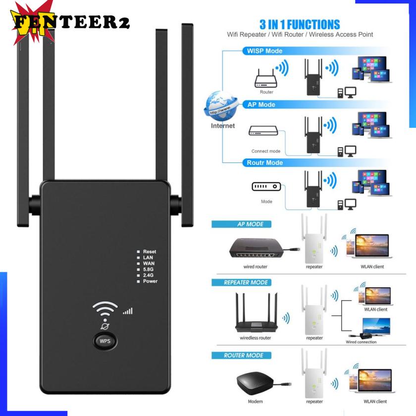 (Fenteer2 3c) Mở Rộng Tín Hiệu Wifi Màu Đen