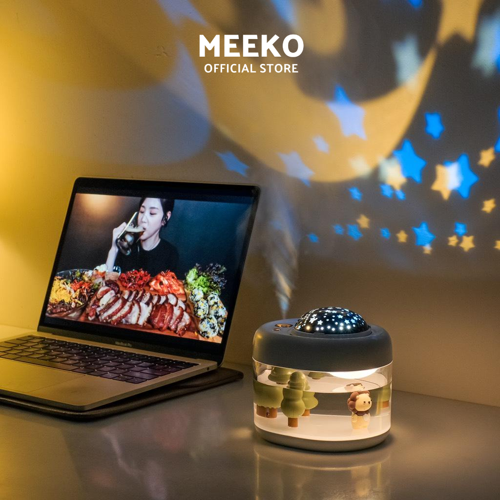 Máy phun sương kiêm đèn chiếu sao lấp lánh và đèn ngủ Mizy MEEKO