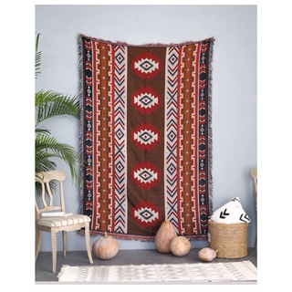 Thảm dệt phủ sofa họa tiết Red Eye - Thảm Vintage
