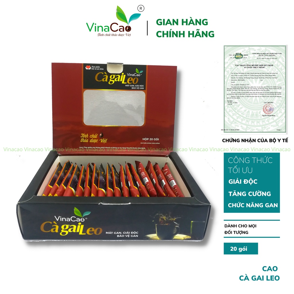 Cao cà gai leo Vinacao - 100% Cà gai leo - Mát gan, giải độc, bảo vệ gan
