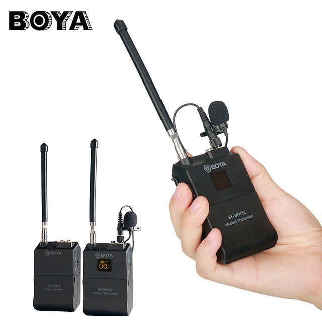 Micro không dây VHF cho máy ảnh, máy quay và điện thoại - Mic thu âm không dây BOYA BY-WFM12