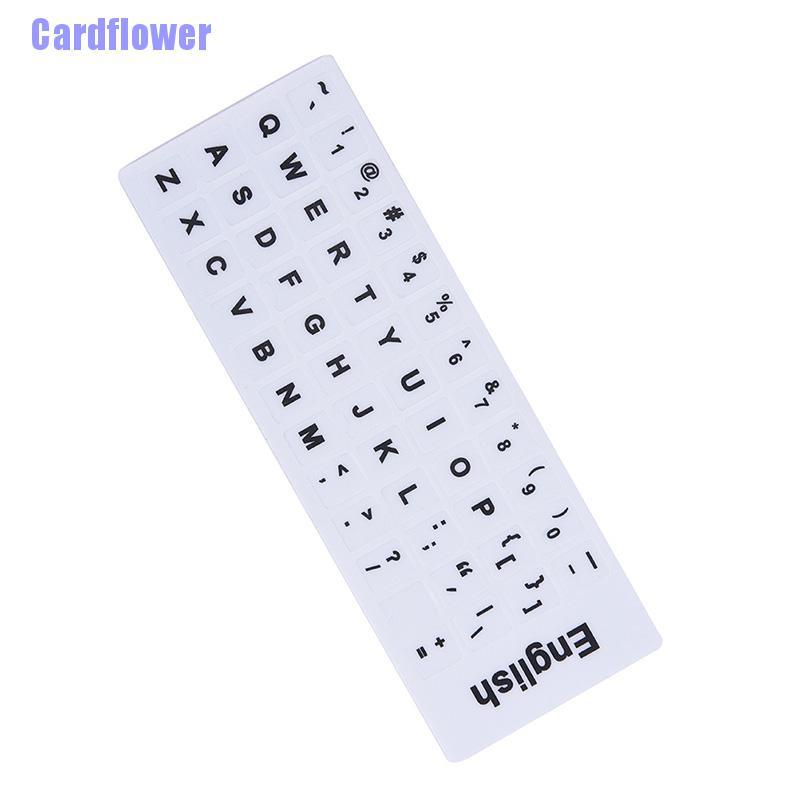 Miếng Dán Bàn Phím Laptop Màu Trắng / Đen In Chữ Tiếng Anh Cardflower