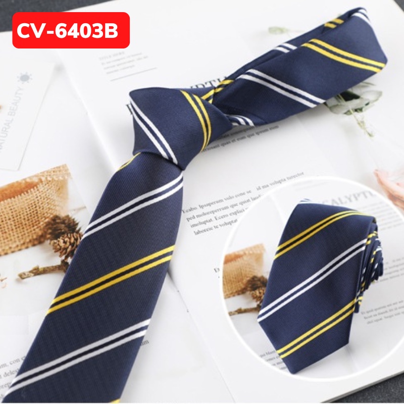 Cà vạt chú rể bản nhỏ 6cm, Calavat cao cấp, Cravat phong cách Hàn Quốc, Cavat dự tiệc CV-6403
