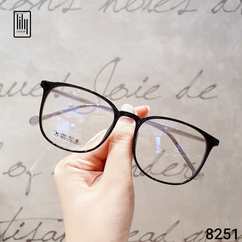 Gọng kính cận nam nữ Lilyeyewear mắt vuông to có thể chống bụi, phù hợp với nhiều khuôn mặt, đa dạng màu sắc - 8251 | BigBuy360 - bigbuy360.vn