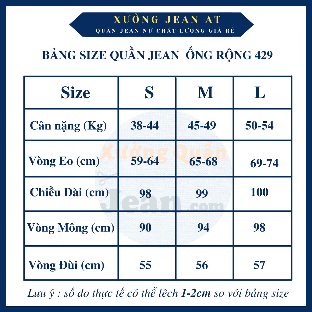 Quần Jean Nữ - Quần Bò Nữ Ống Rộng, Lưng Cao, Chuẩn Dáng, Hàng Loại Đẹp