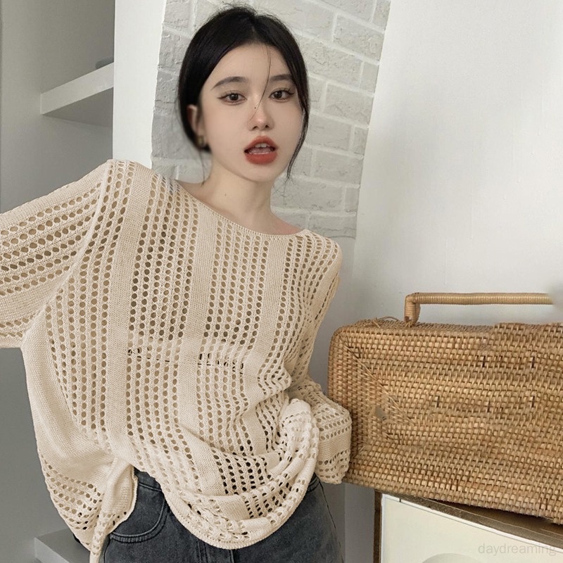 Áo Thun Tay Dài Chống Nắng Cổ Tròn Màu Trơn Thời Trang Hàn Quốc