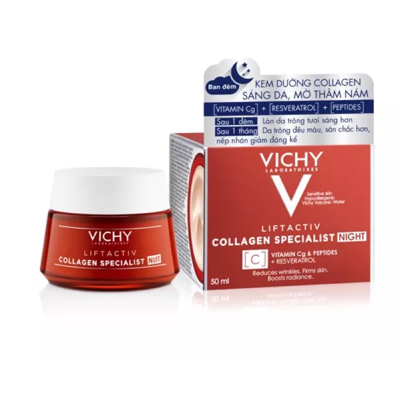 Kem dưỡng Vichy Liftactiv Collagen Specialist Night giúp sáng da và mờ thâm nám 50ml - MUSE HOUSE