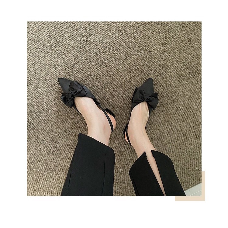 Sandal/ dép nữ mũi nhọn nơ lụa- hottrend