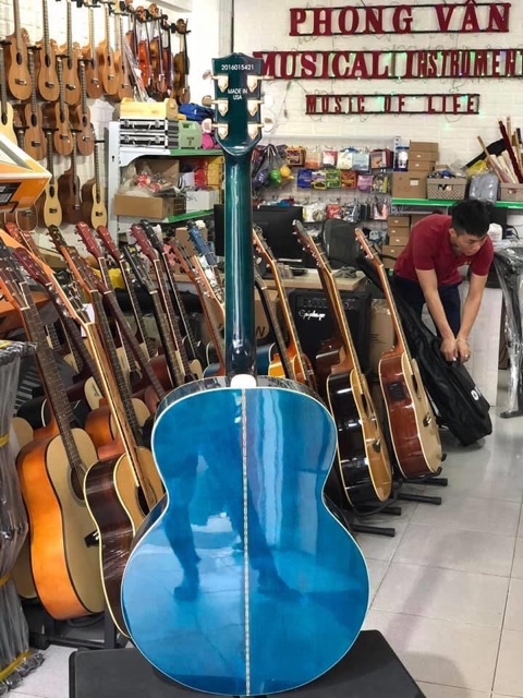 Đàn Guitar Gibson( full phụ kiện)- Màu xanh