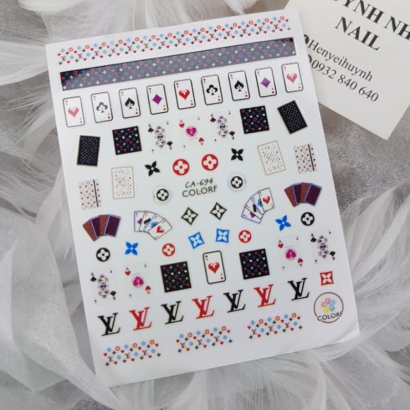 STICKER NAIL DÁN MÓNG MẪU LÁ BÀI-LÁ CỜ- ĐÔ LA SIÊU HOT