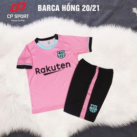 Bộ Quần Áo Bóng Đá Trẻ Em Cao Cấp 2021 | Bộ bóng đá cho bé Barca Hồng