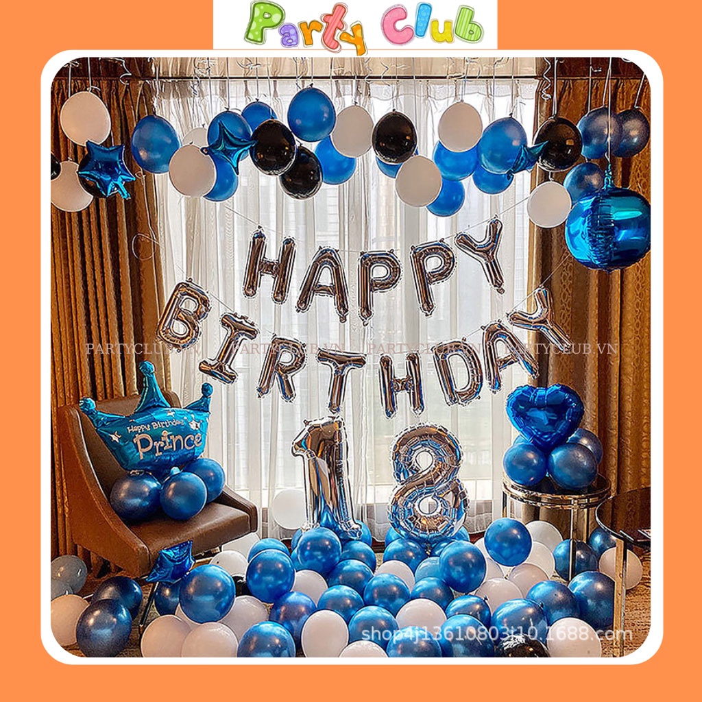 Bóng vương miệng xanh, hồng Prince Princess trang trí sinh nhật