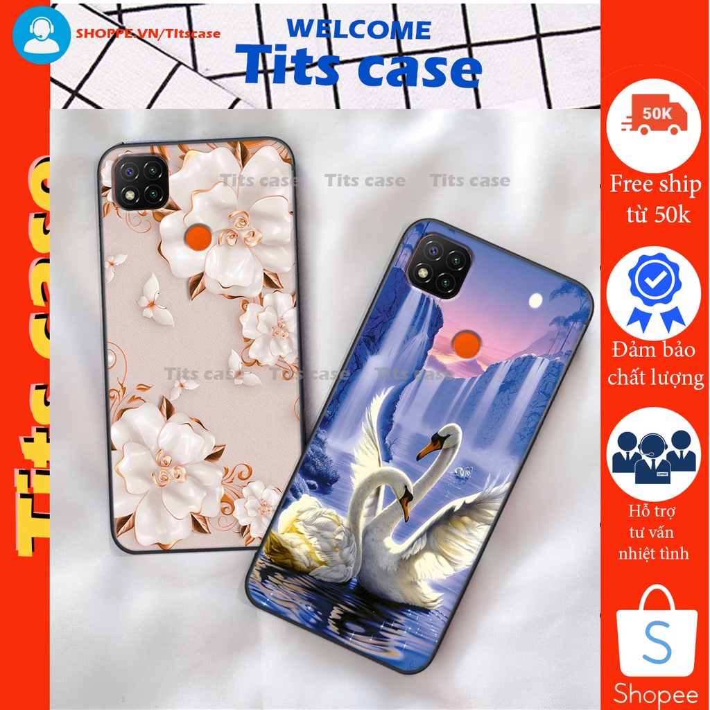 Ốp lưng  Xiaomi REDMI 9C in hình thiên nga,hoa may mắn, đặc sắc ĐỘC - LẠ - BỀN