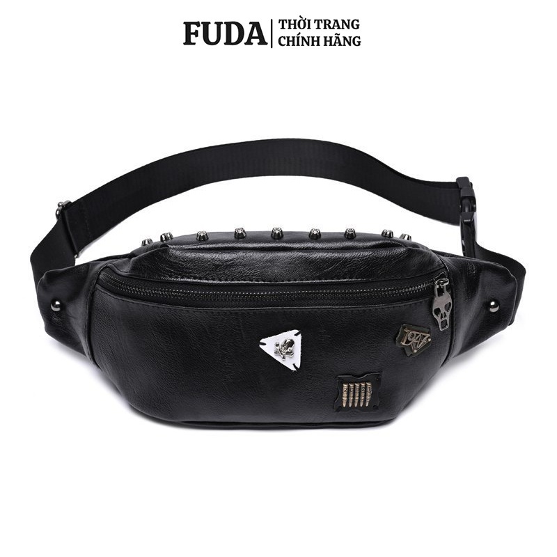 Túi bao tử nam nữ đi chơi cao cấp FUDA túi đeo chéo da nam thời trang unisex đeo vai chống nước